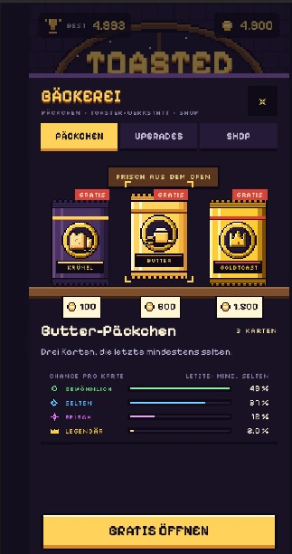 TOASTED bakery and card packs
